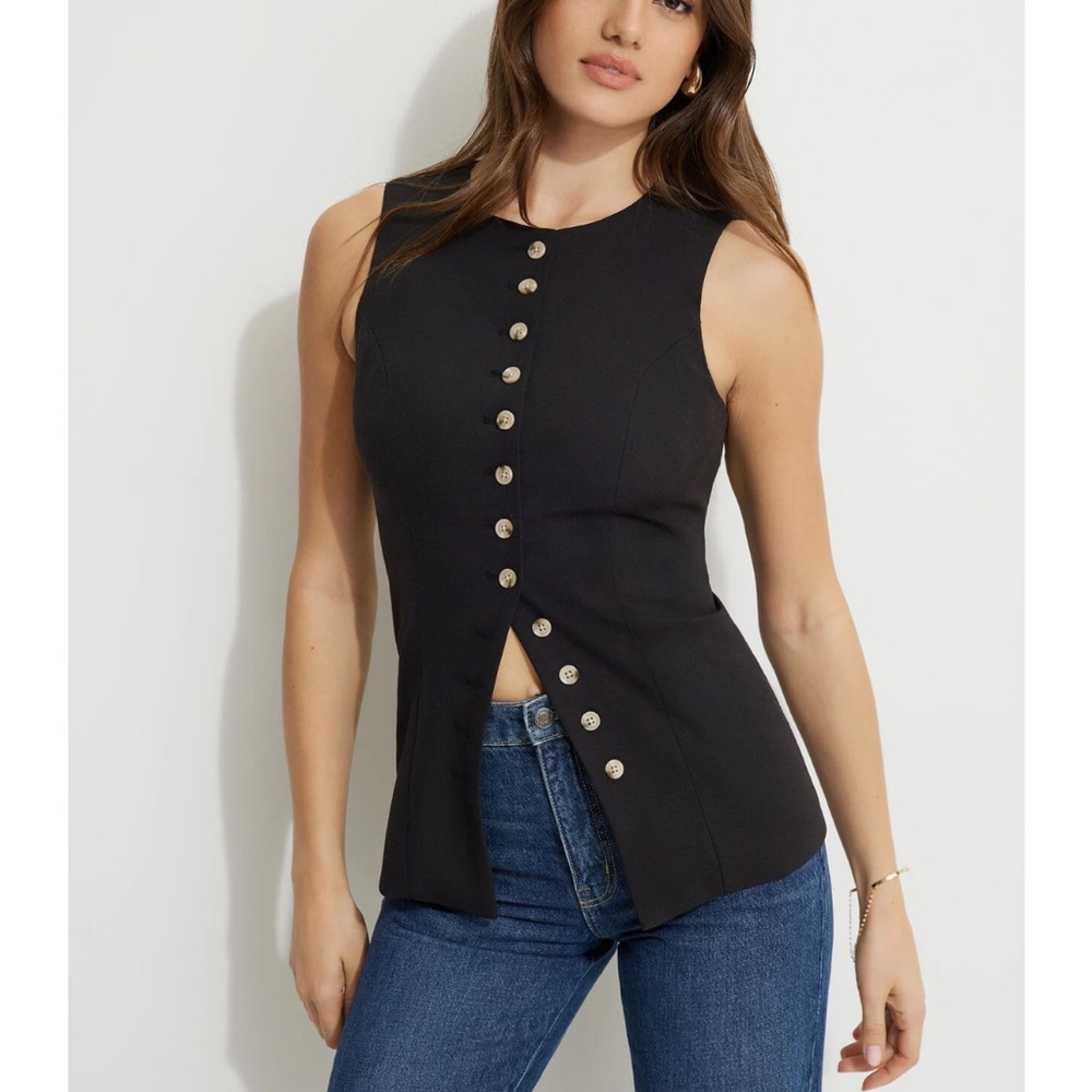 Dynamite round neck flyaway vest top